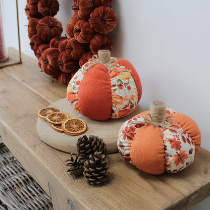 Fabric Floral Pumpkin