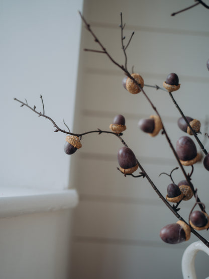 Faux Brown Acorn Branch