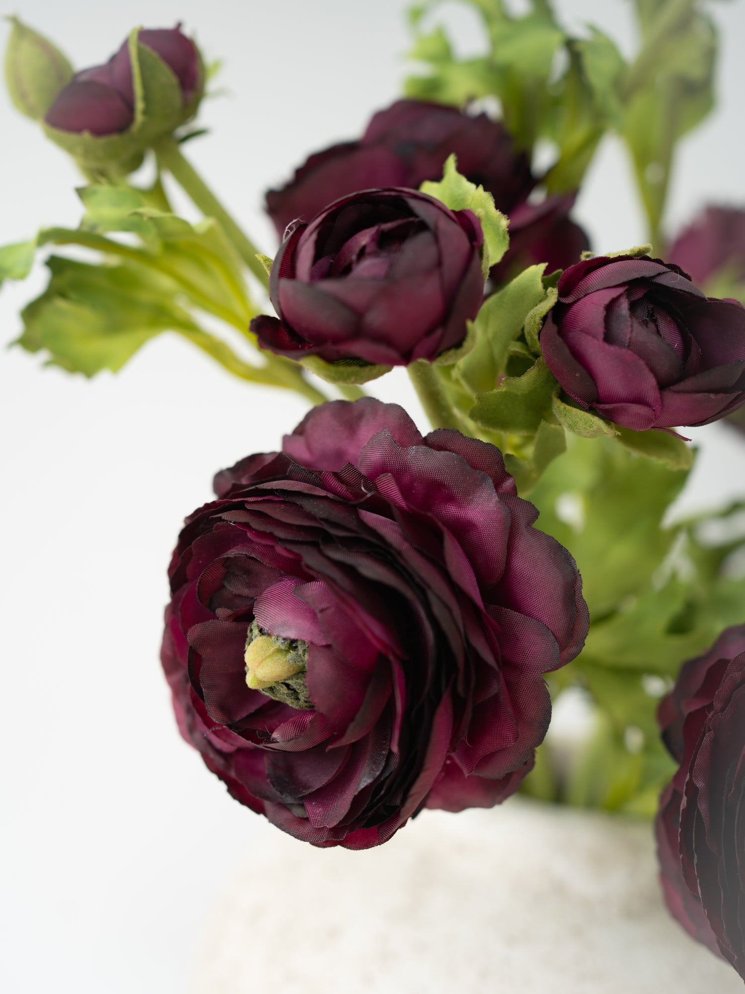 Faux Scarlet Ranunculus Spray