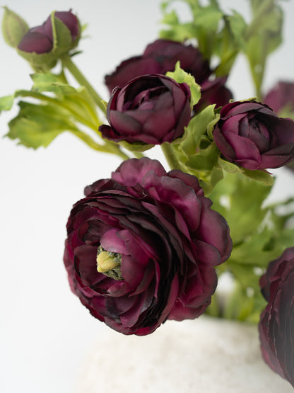 Faux Scarlet Ranunculus Spray