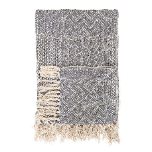 Grey Patterned Throw