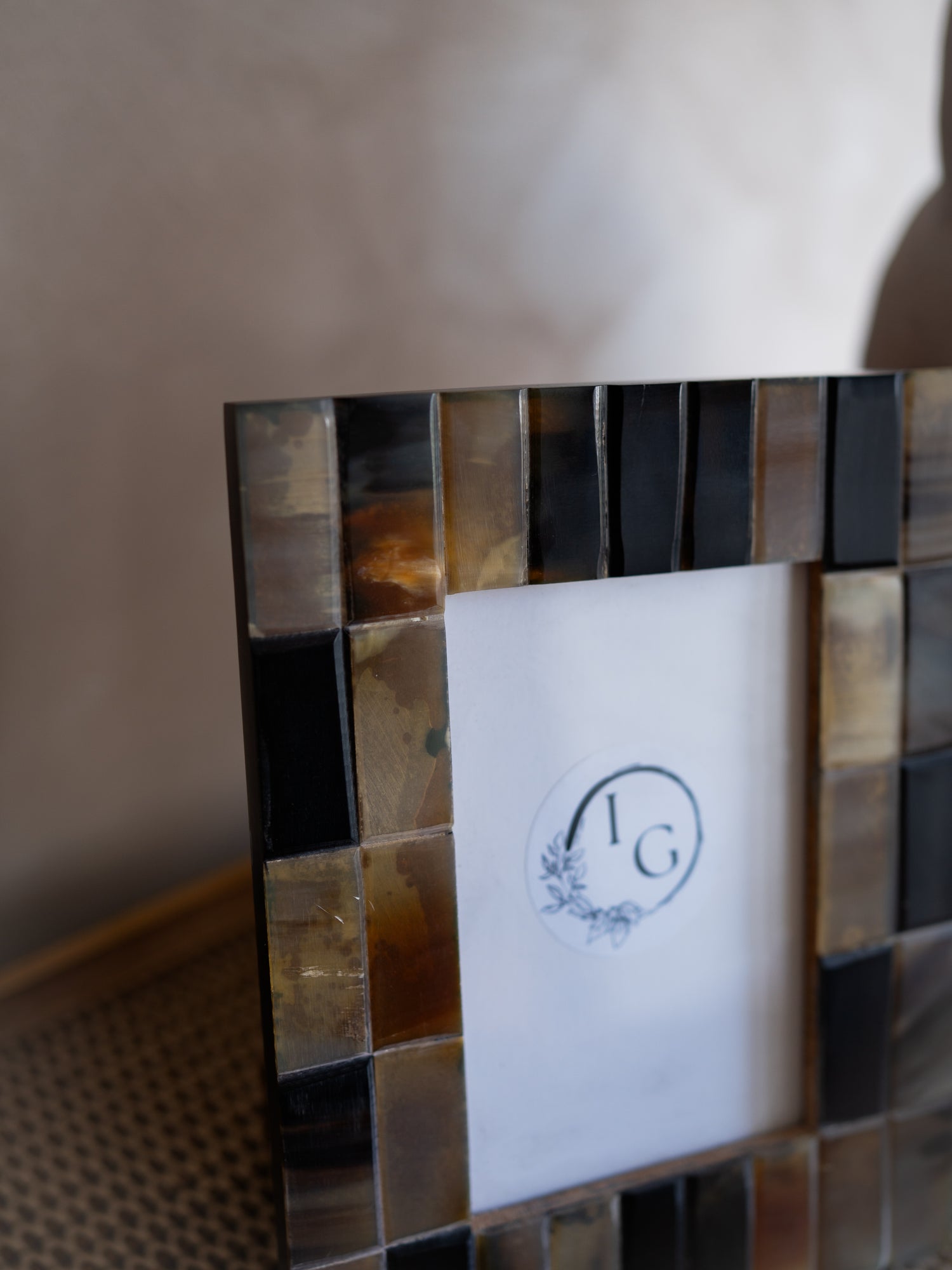 Black Horn and Resin Photo Frame