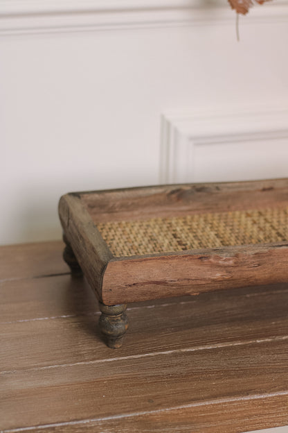 Rustic Wooden Tray on Feet
