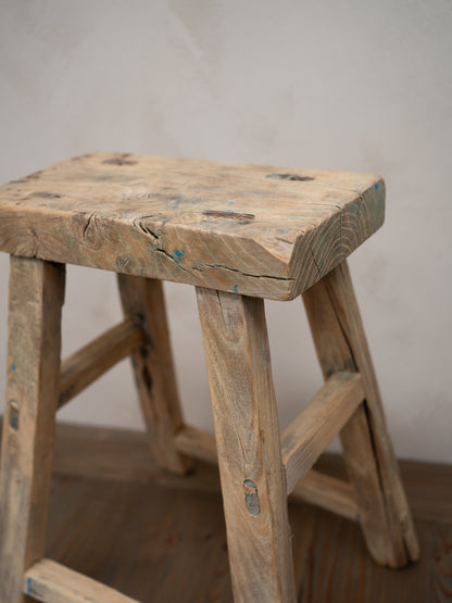 Tall Reclaimed Wooden Milking Stool - Style A