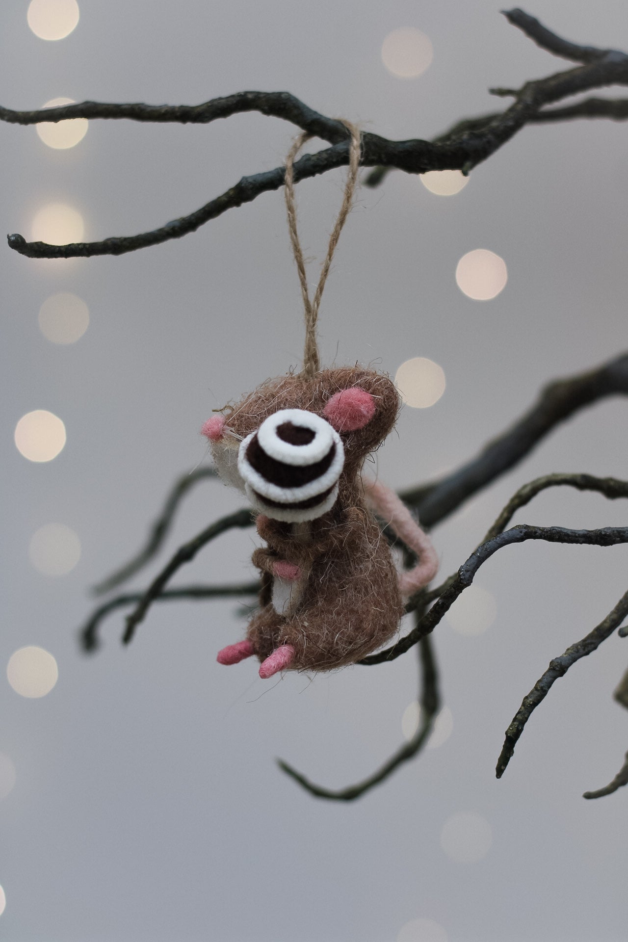 Millie the Felt Mouse Tree Hanger