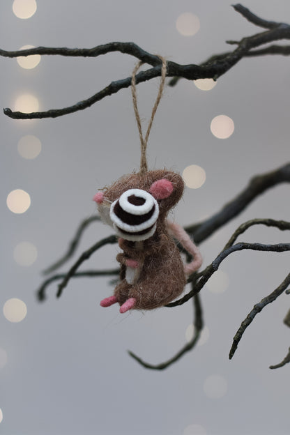 Millie the Felt Mouse Tree Hanger