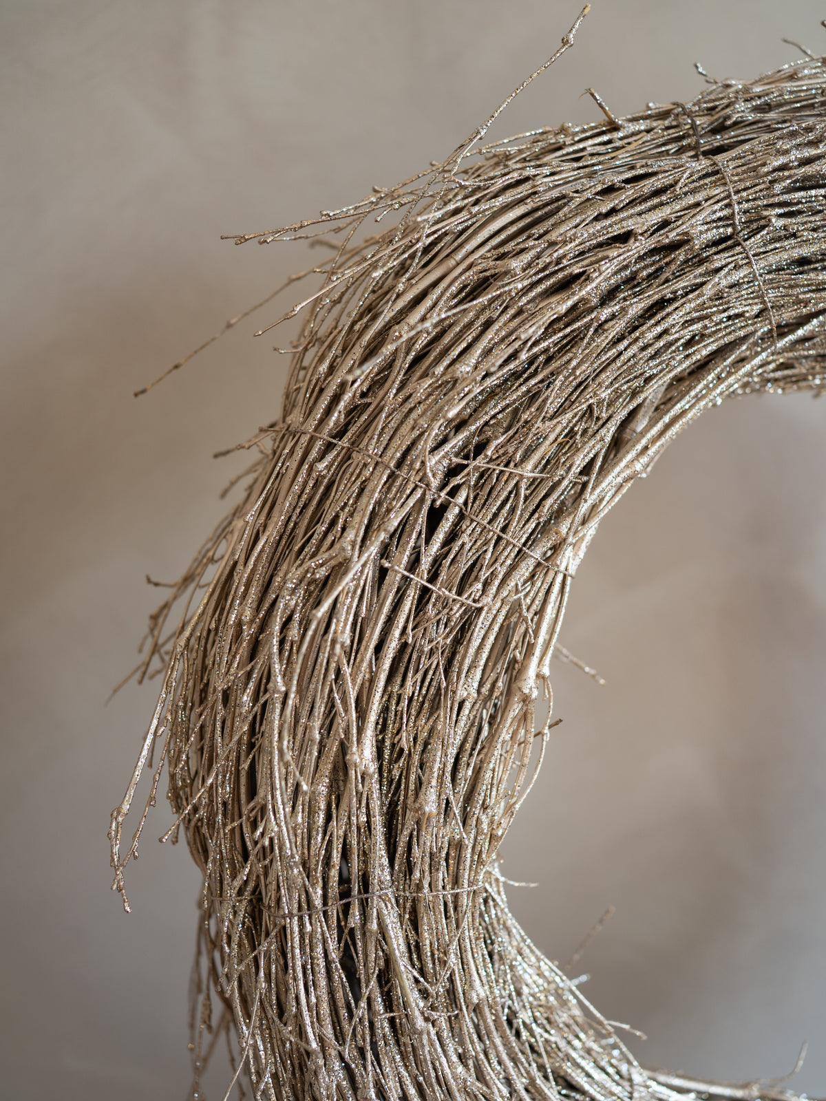 Rustic Champagne Wreath on Stand