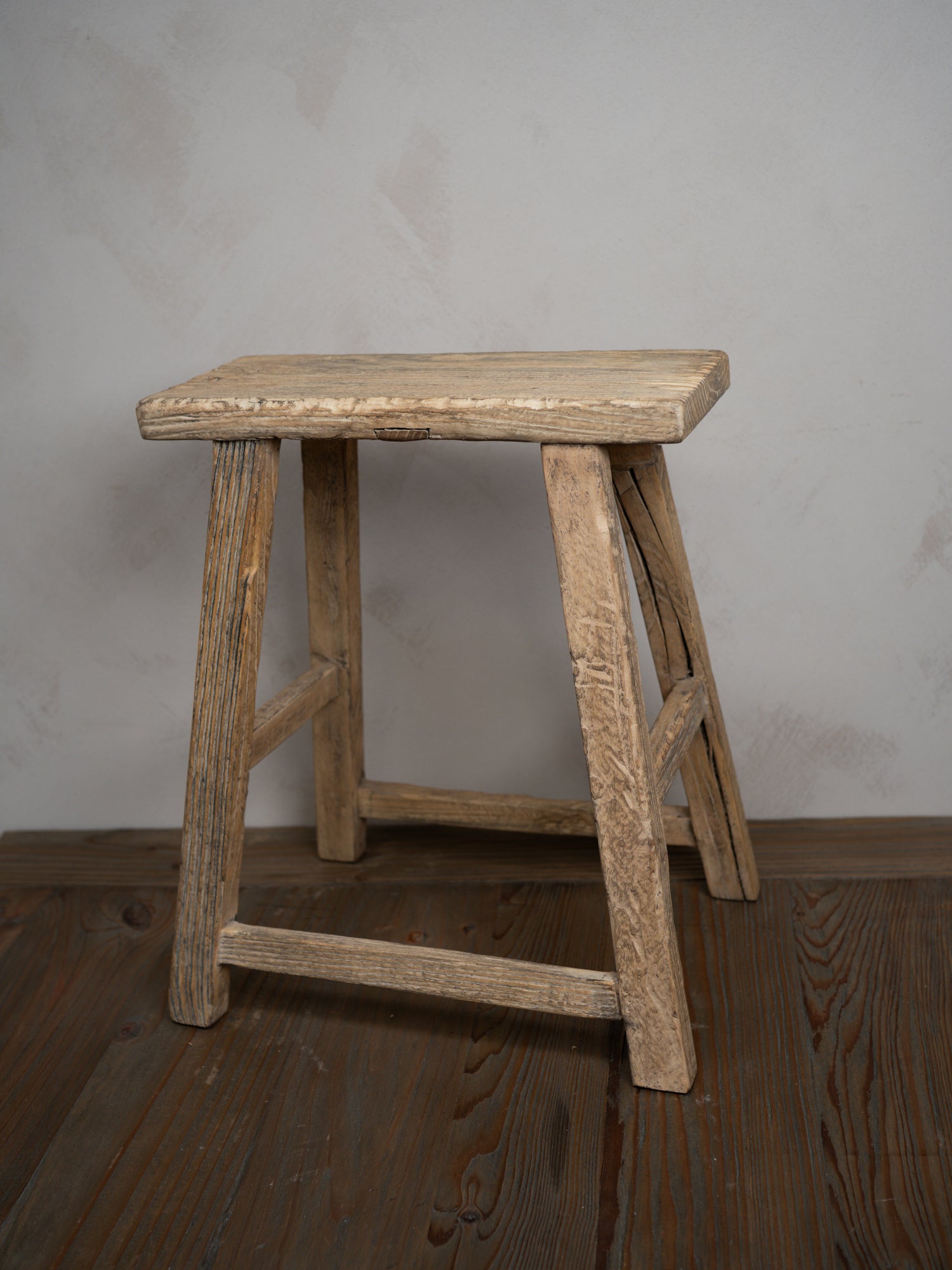 Tall Reclaimed Wooden Milking Stool - Style J