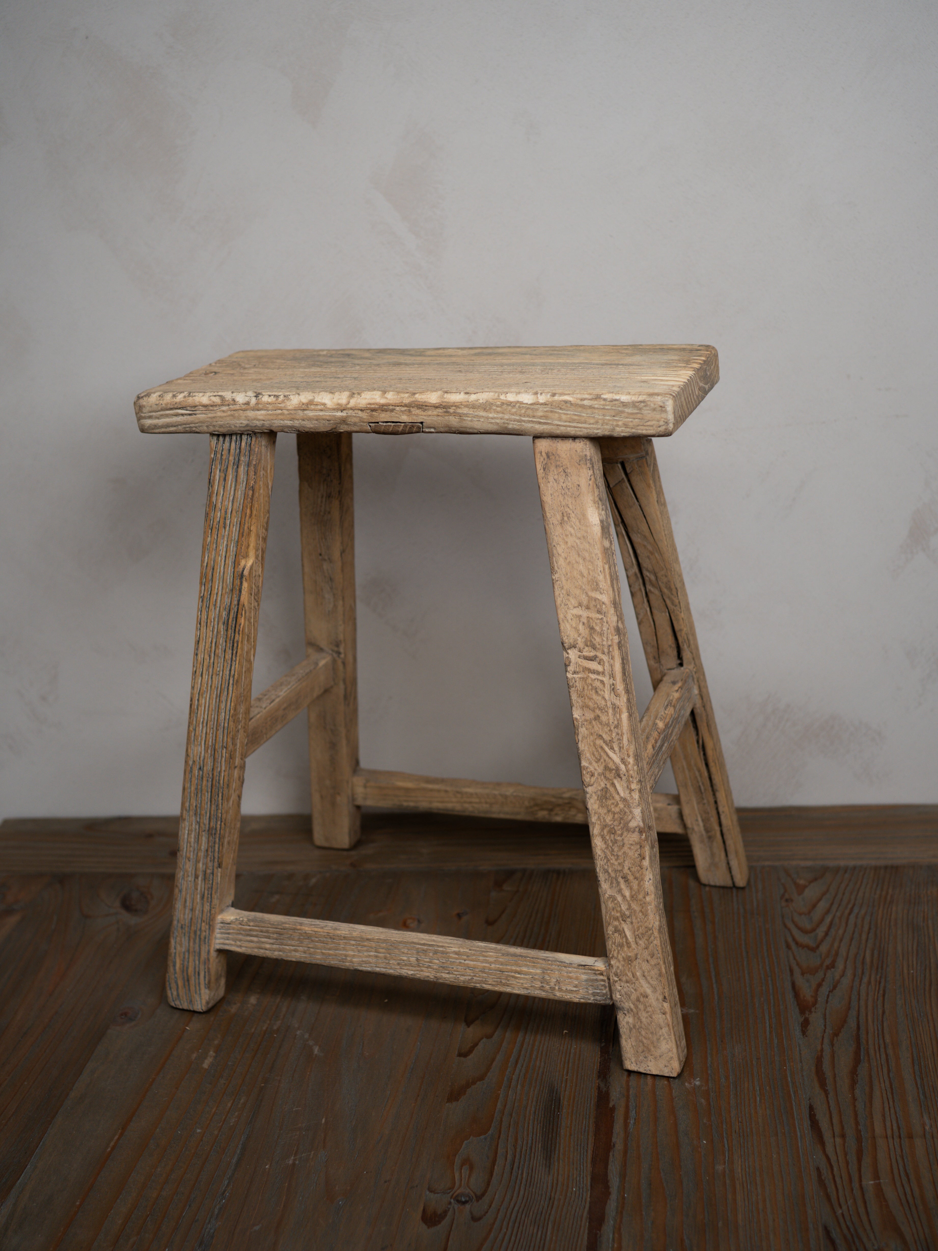 Tall Reclaimed Wooden Milking Stool - Style J