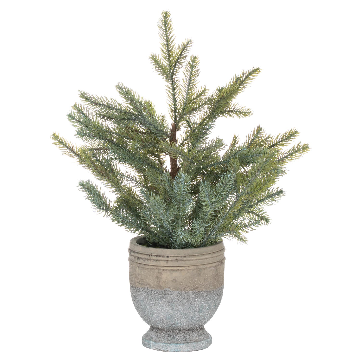Faux Pine Christmas Tree in Stone Pot