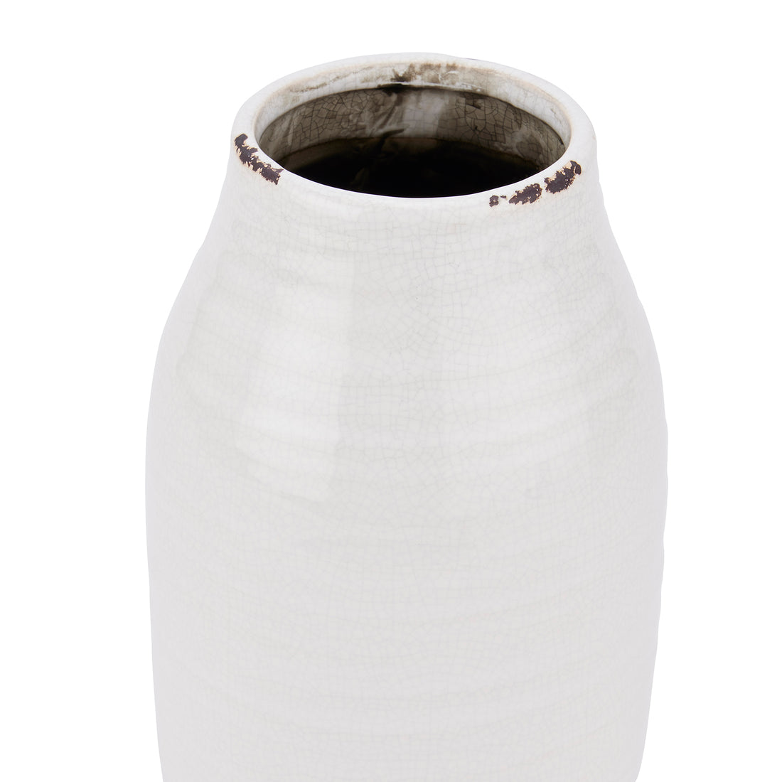 Parker White Ceramic Vase for Faux Flowers Ivy Grey Interiors