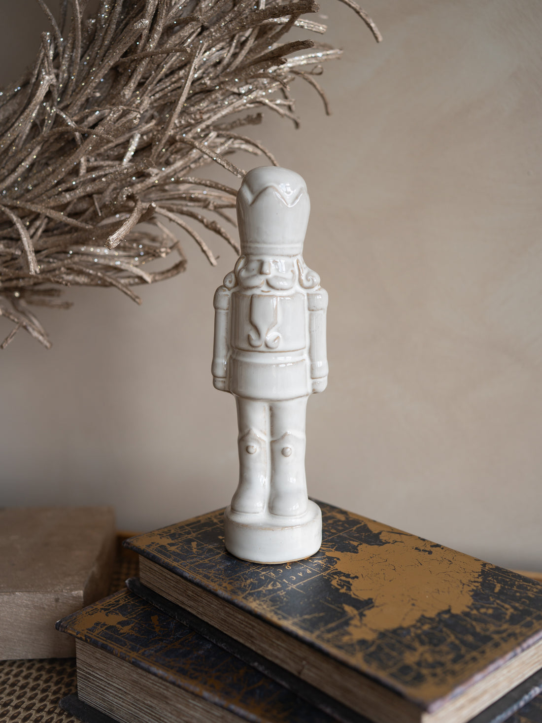 White Ceramic Nutcracker Ornament