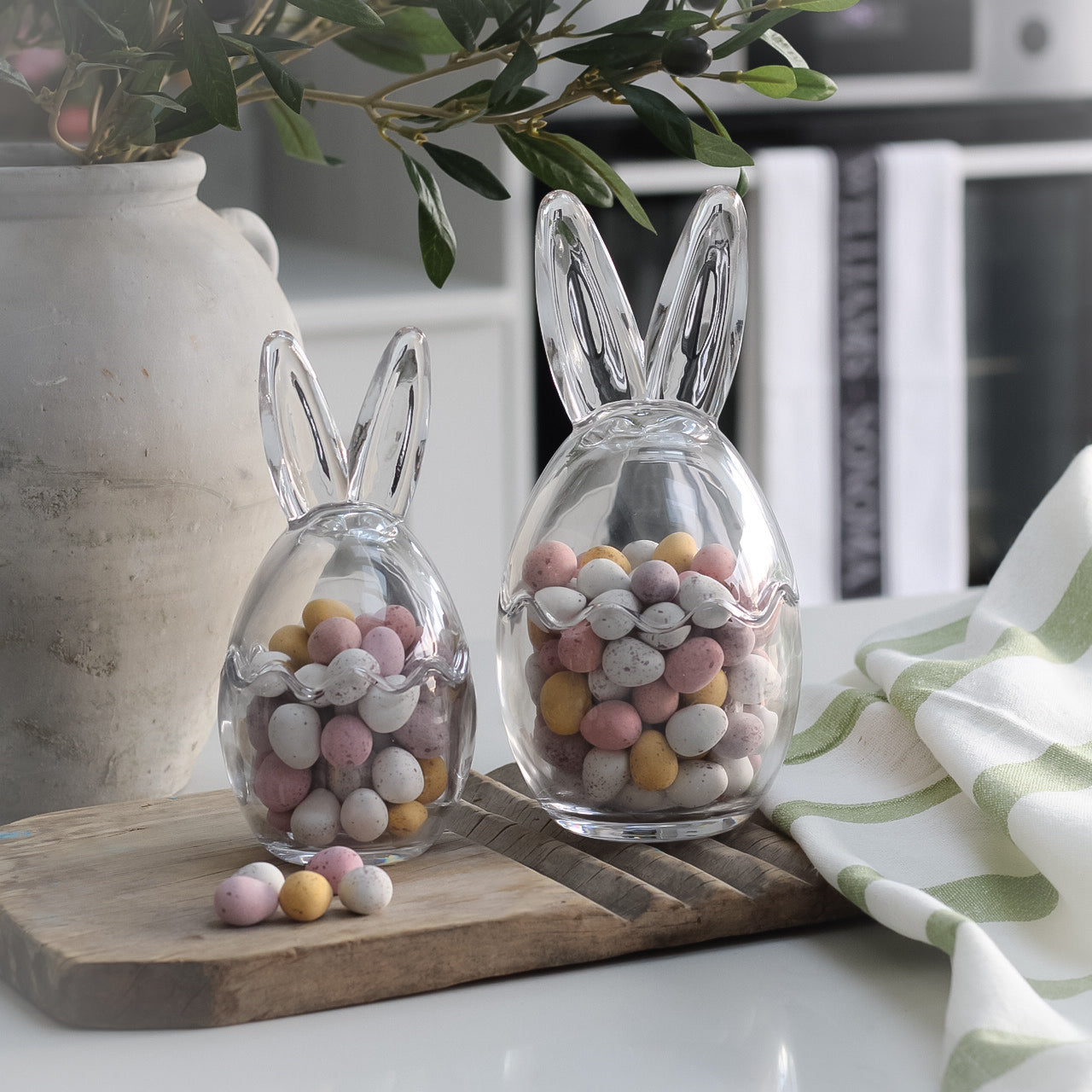 Glass Bunny Ears Jar