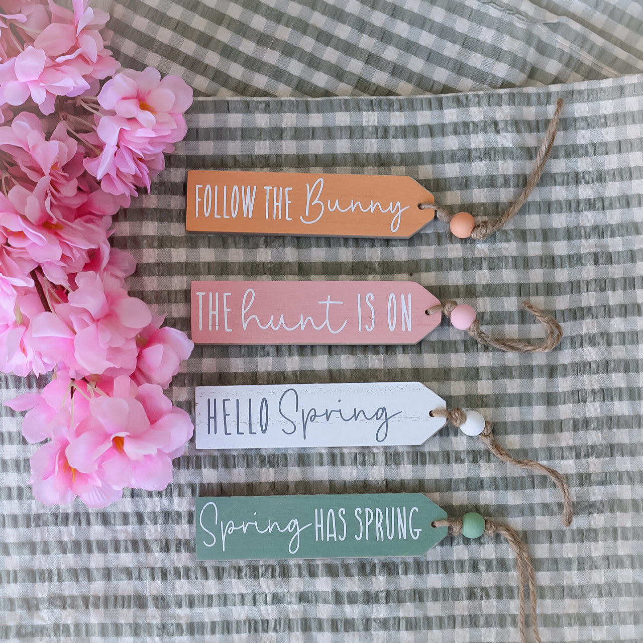 Spring Wooden Tag