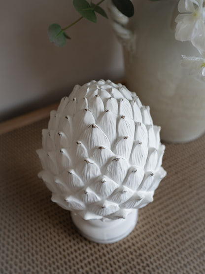 White Rustic Artichoke Decorative Ornament