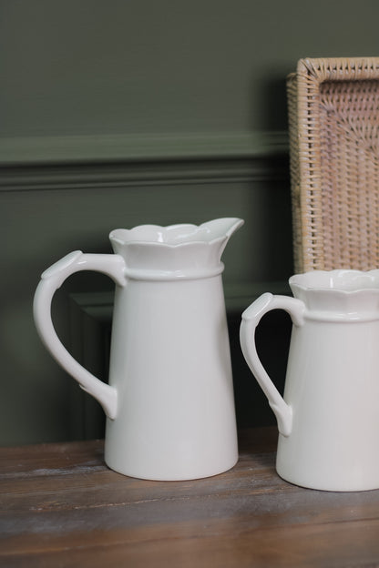 White ceramic jugs