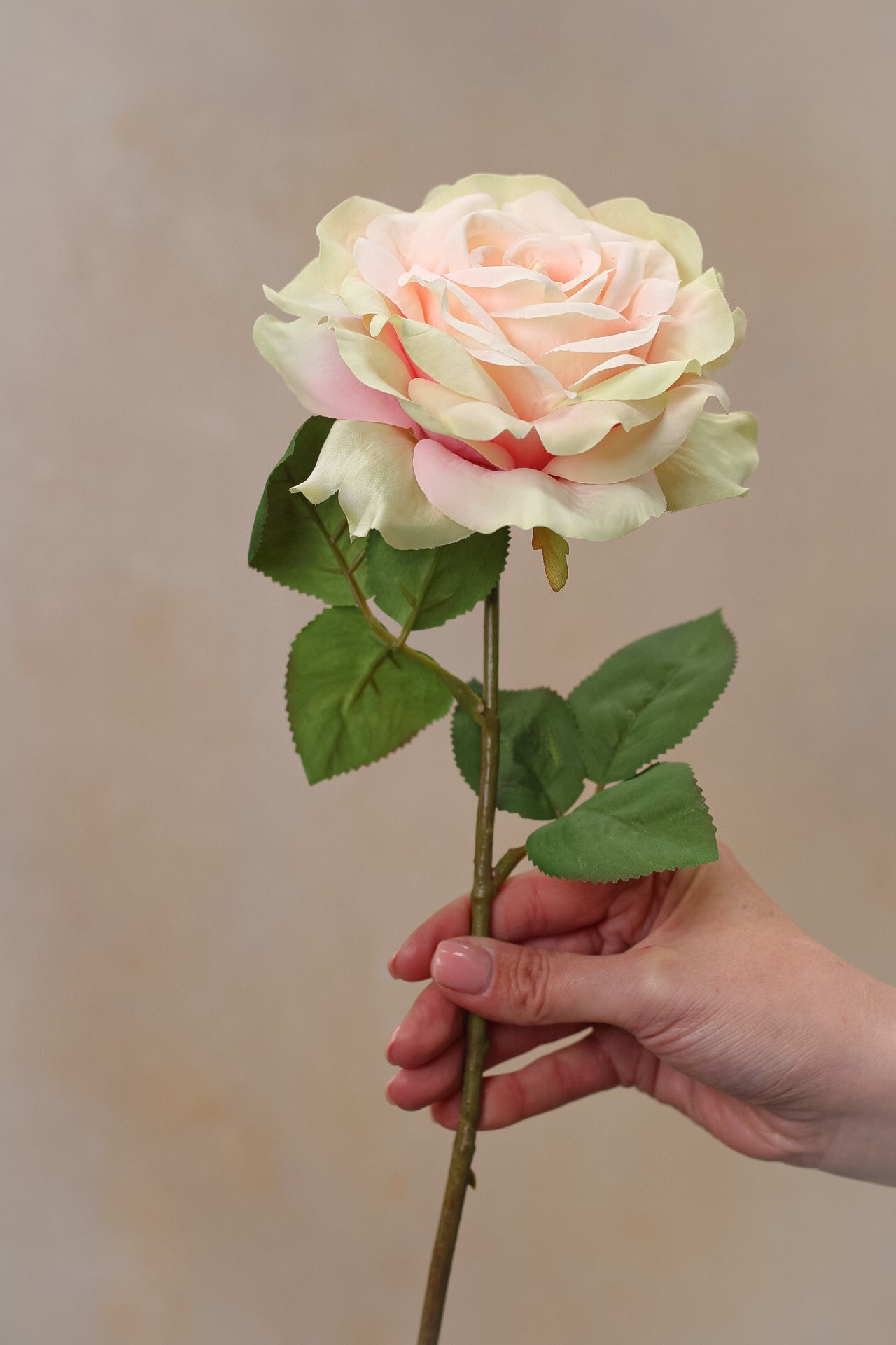 Faux Pink Dawn Rose Stem