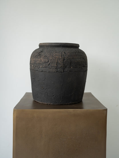 Distressed Charcoal Vase