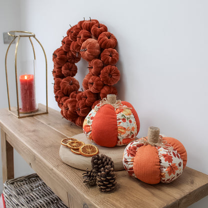Fabric Floral Pumpkin