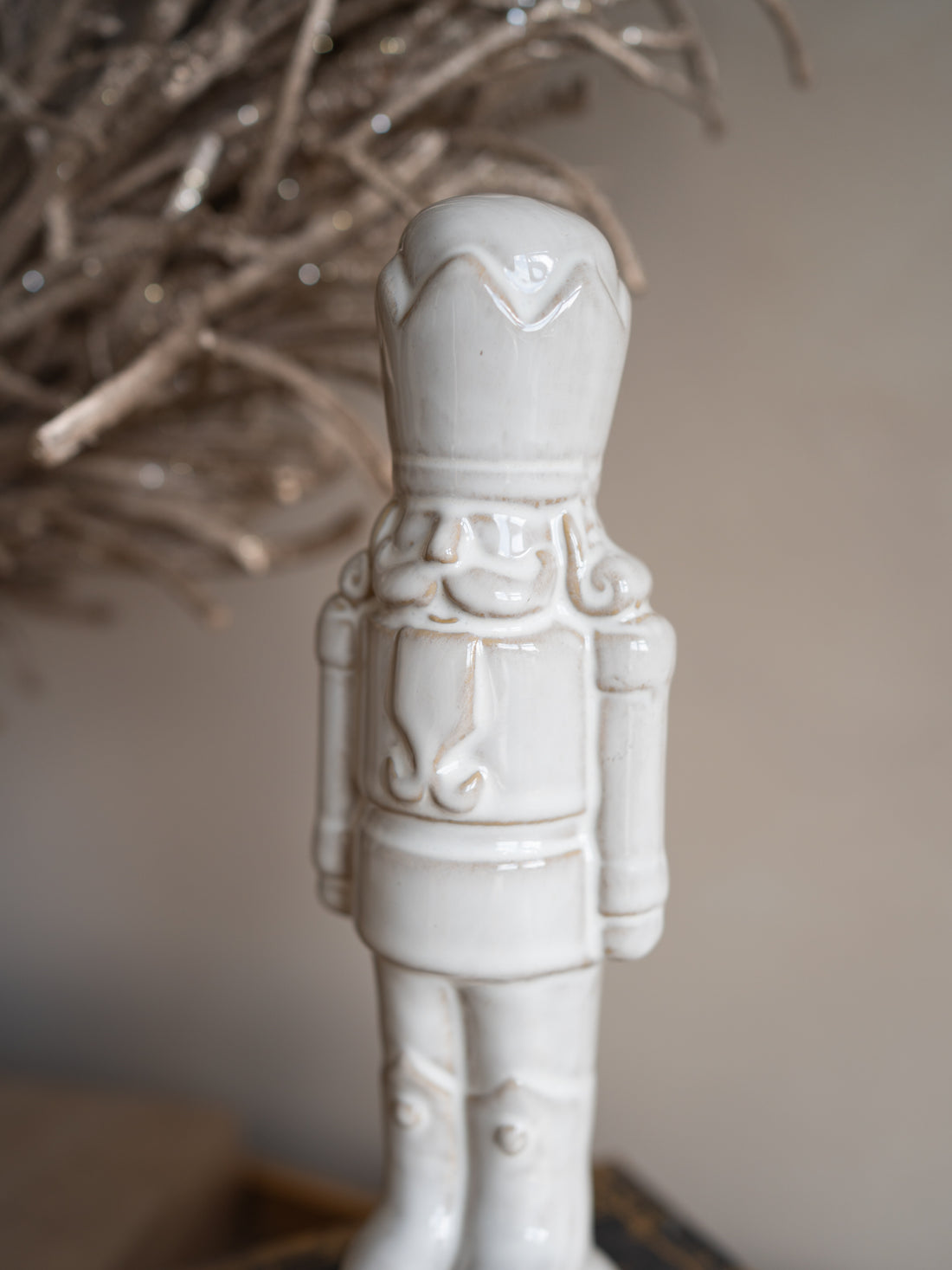White Ceramic Nutcracker Ornament