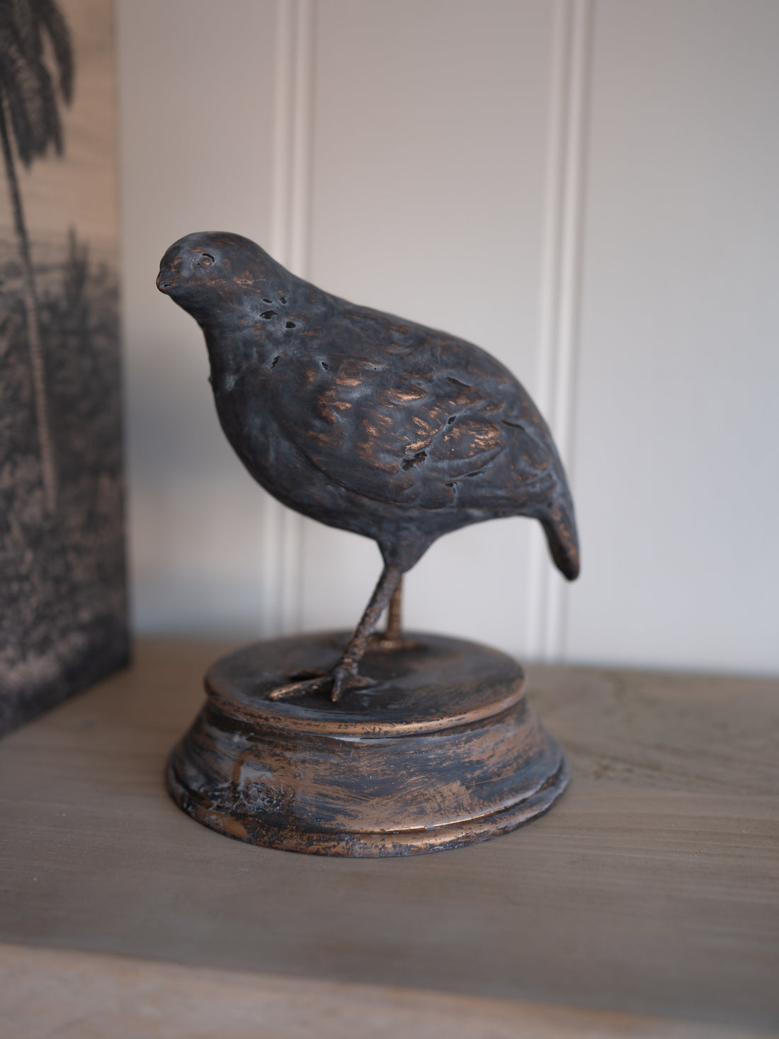 Antique Gold Quail Ornament