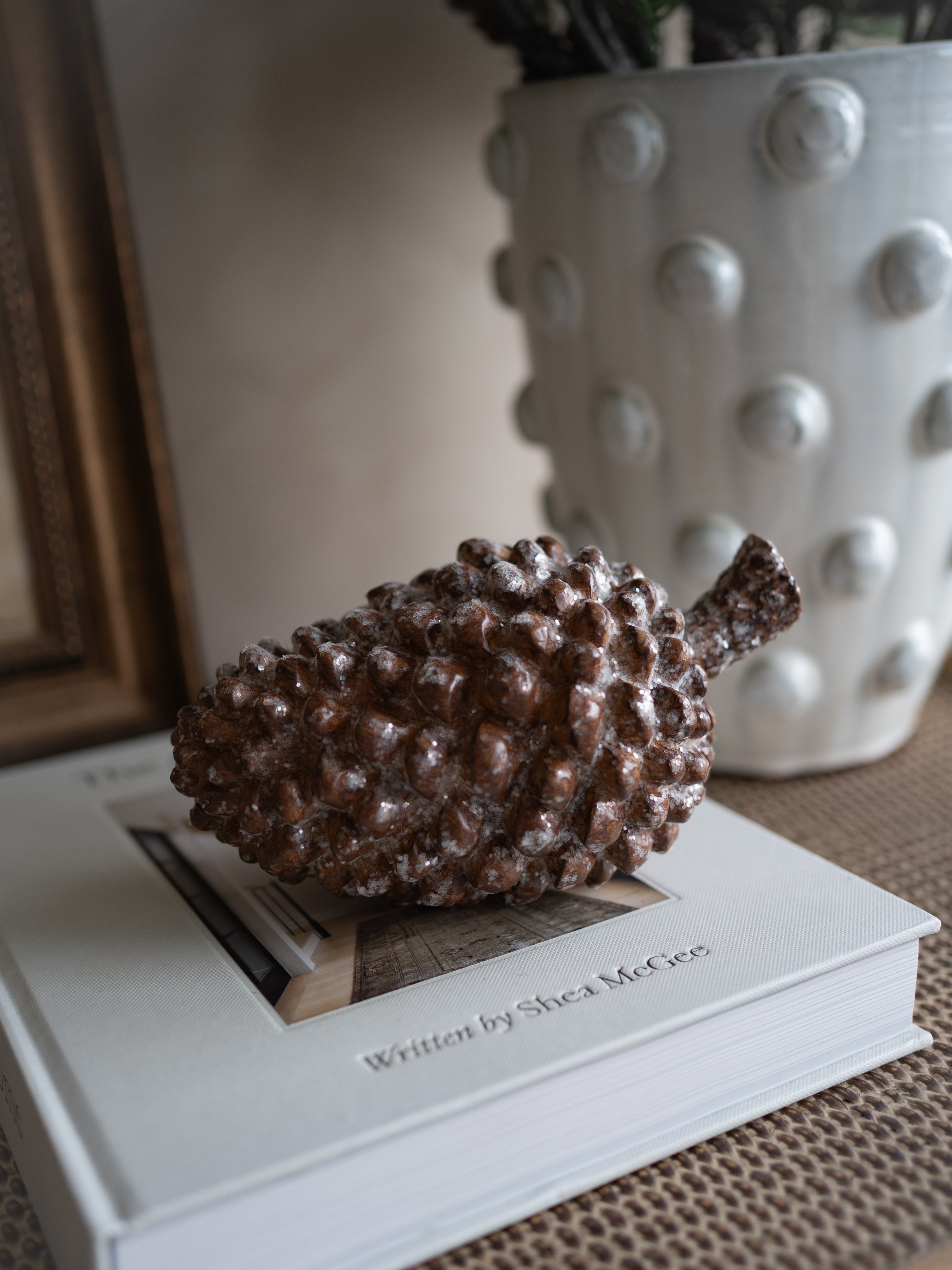 Glittered Pinecone Decoration