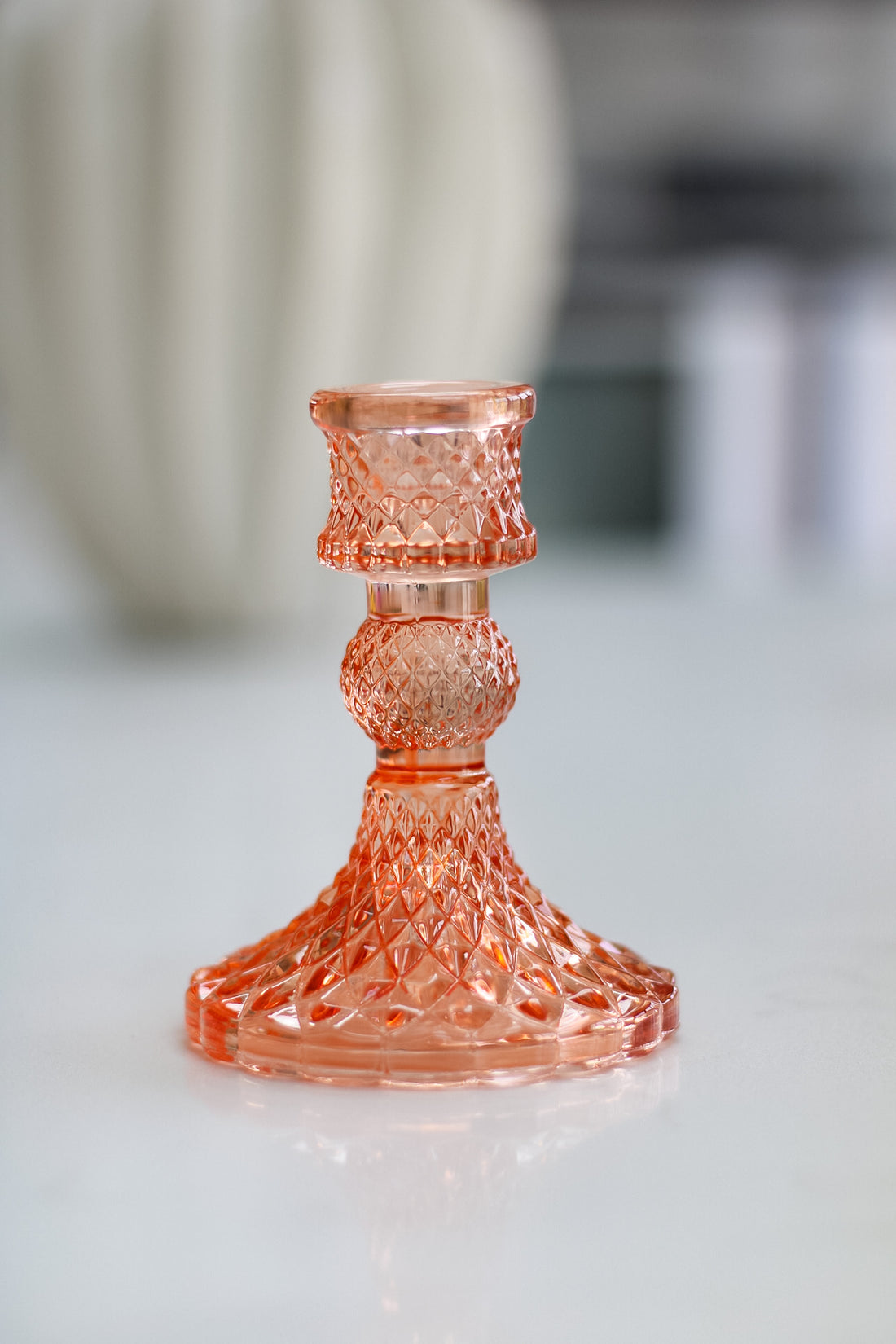 Sienna Short Textured Glass Candle Holder