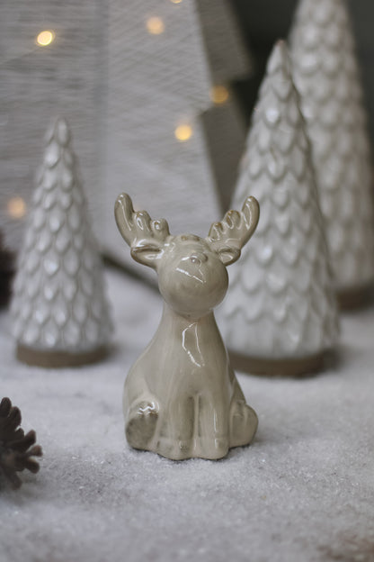 Glazed Ceramic Christmas Reindeer