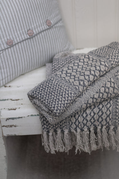 Grey Patterned Throw