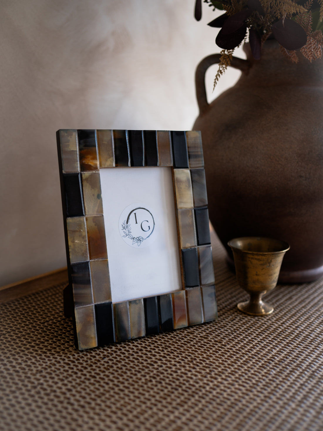 Black Horn and Resin Photo Frame