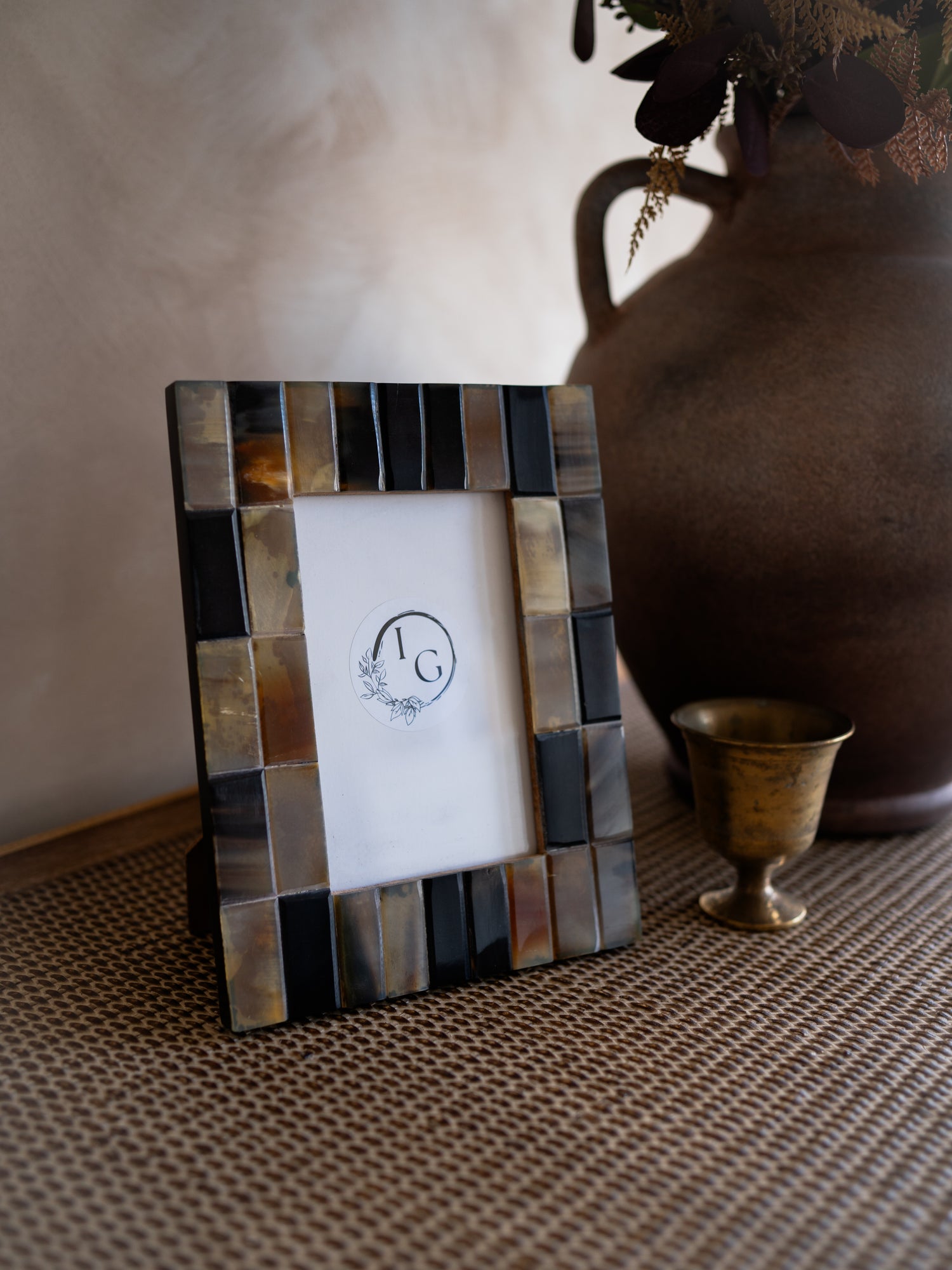 Black Horn and Resin Photo Frame
