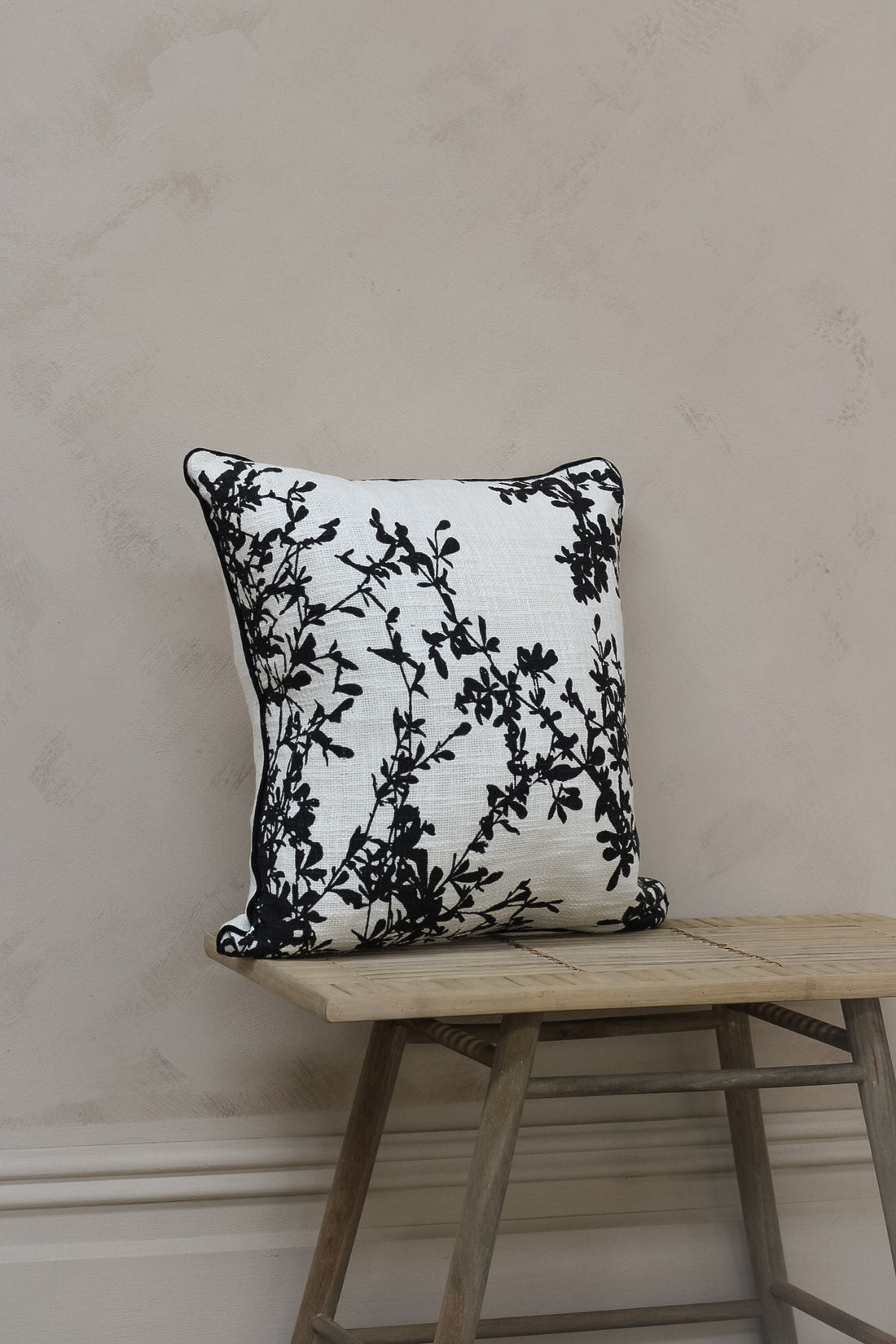 Monochrome Floral Cushion