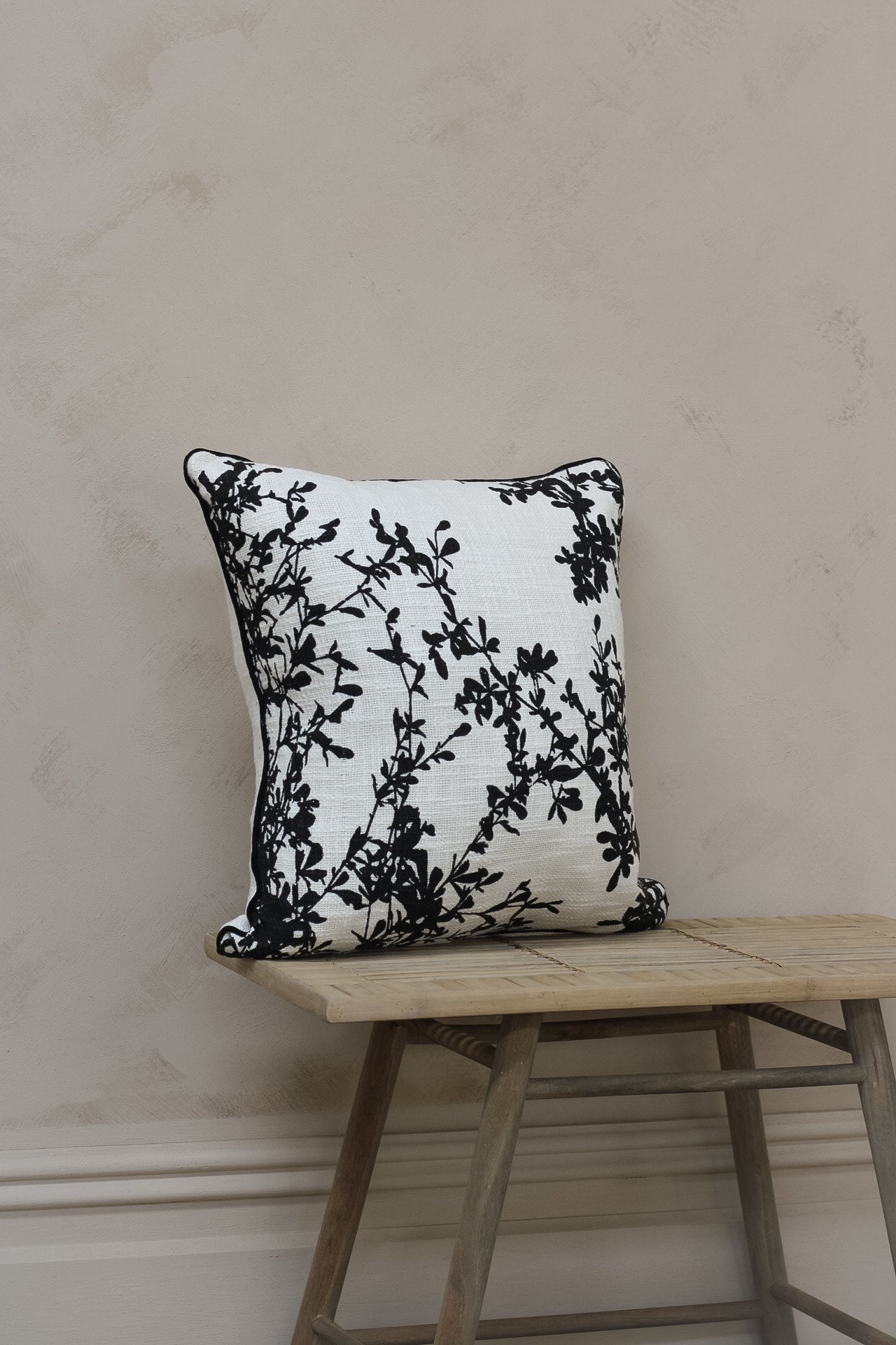 Monochrome Floral Cushion