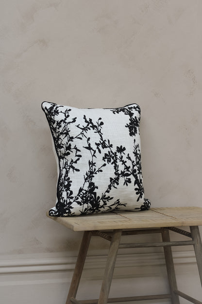 Monochrome Floral Cushion