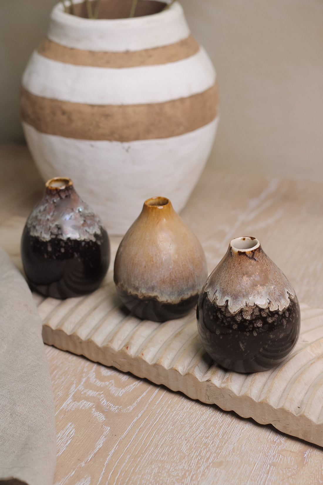 Skomer Dark Brown Bud Vases | Set of 3