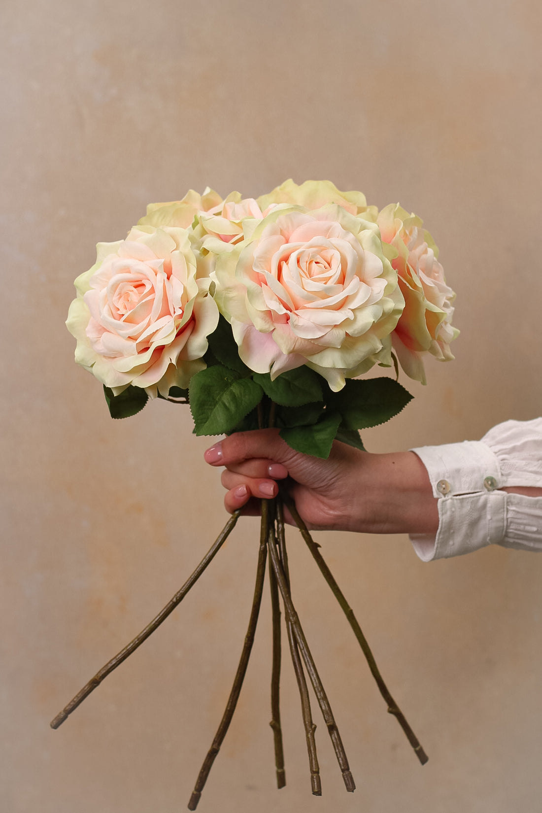 Faux Pink Dawn Rose Stem