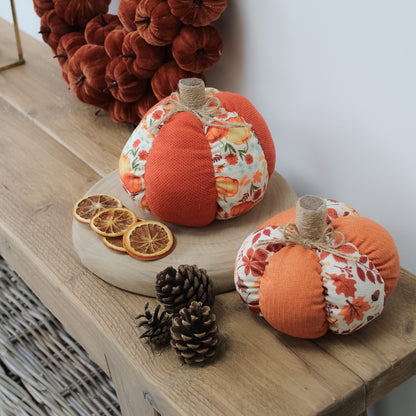 Fabric Floral Pumpkin