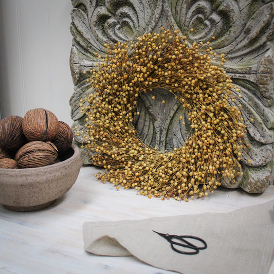 Natural Dried Flax Wreath