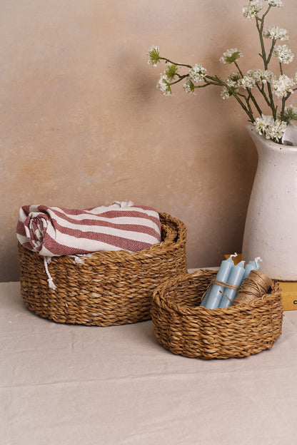 Belford Small Round Braided Baskets | Set of 3