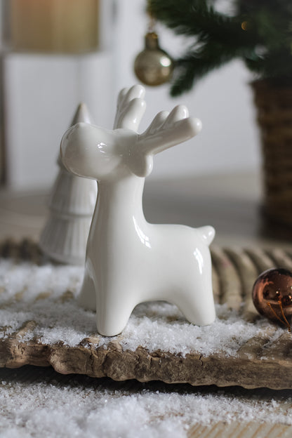 White Ceramic Reindeer