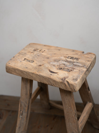 Tall Reclaimed Wooden Milking Stool - Style G