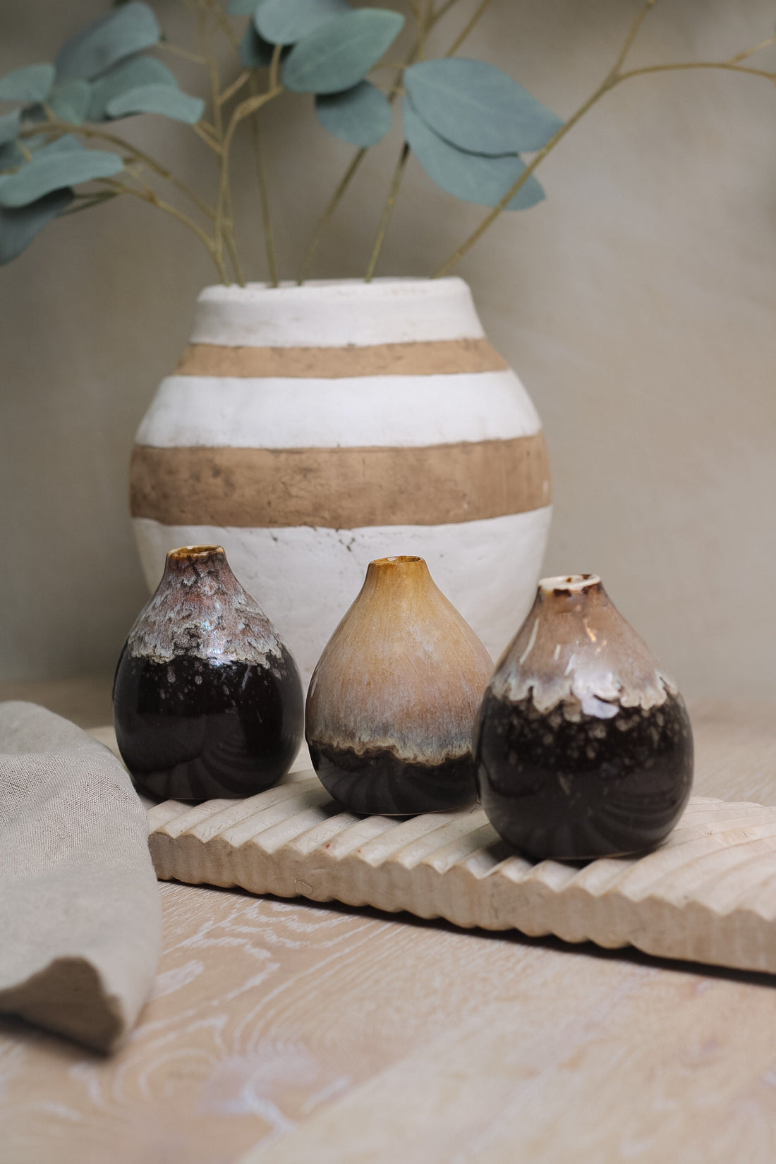 Skomer Dark Brown Bud Vases | Set of 3