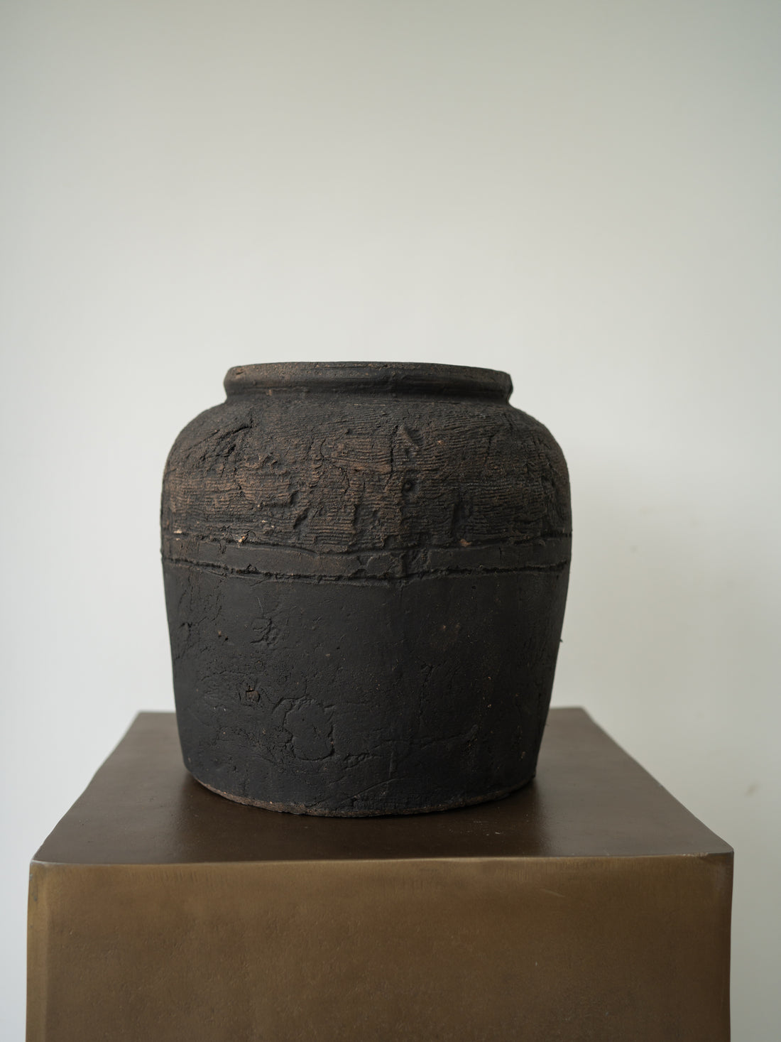 Distressed Charcoal Vase