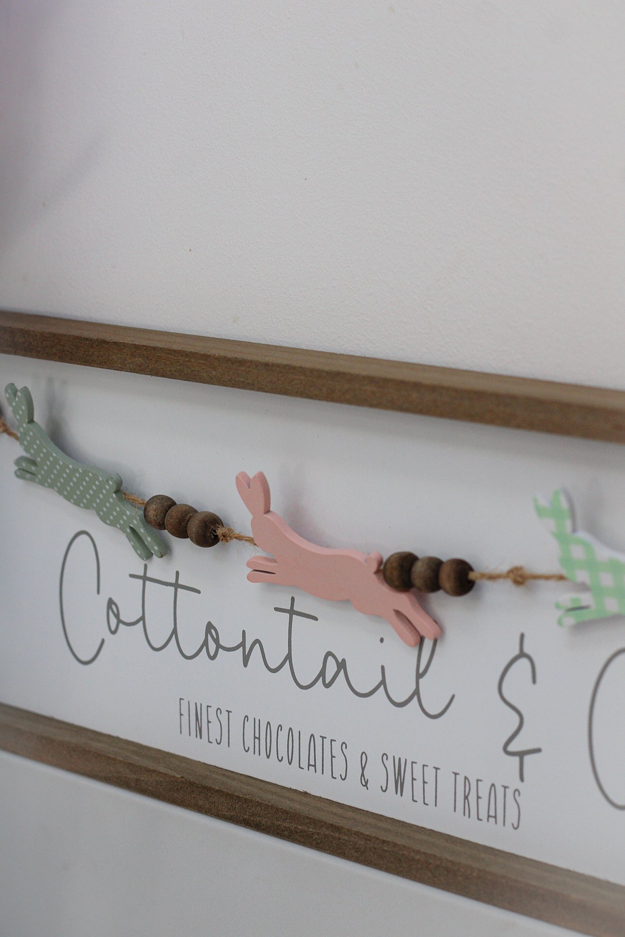 Cottontail &amp; Co Bunny Framed Rustic Plaque