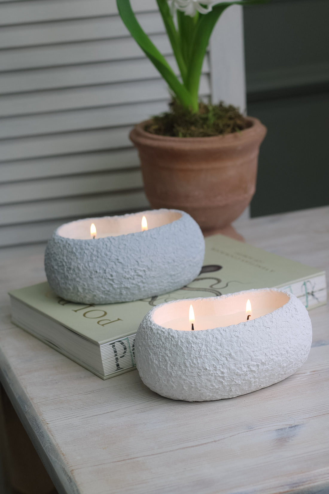 Organic Textured Cement Candle