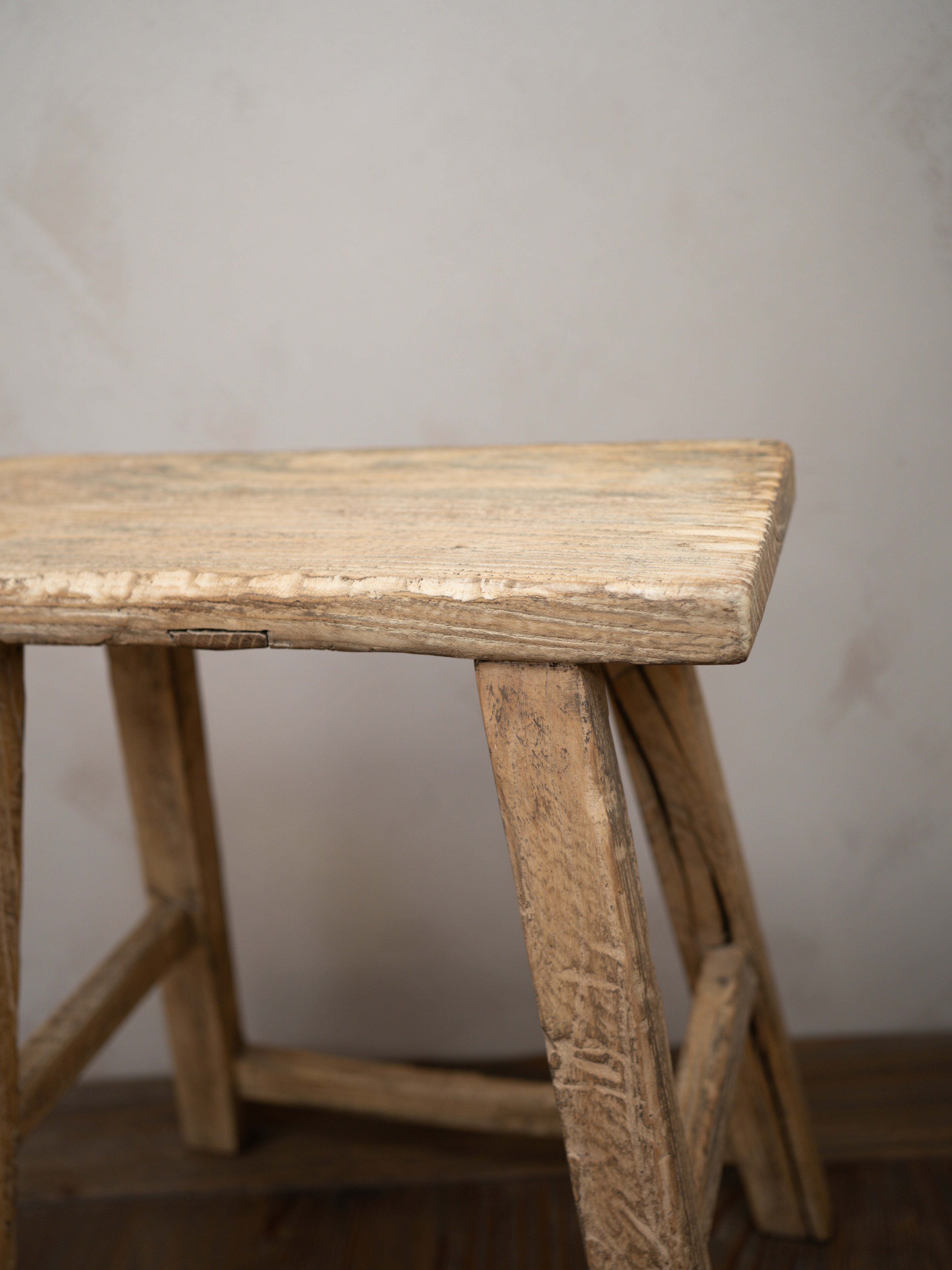 Tall Reclaimed Wooden Milking Stool - Style J