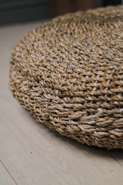 Belford Short Round Braided Pouffe