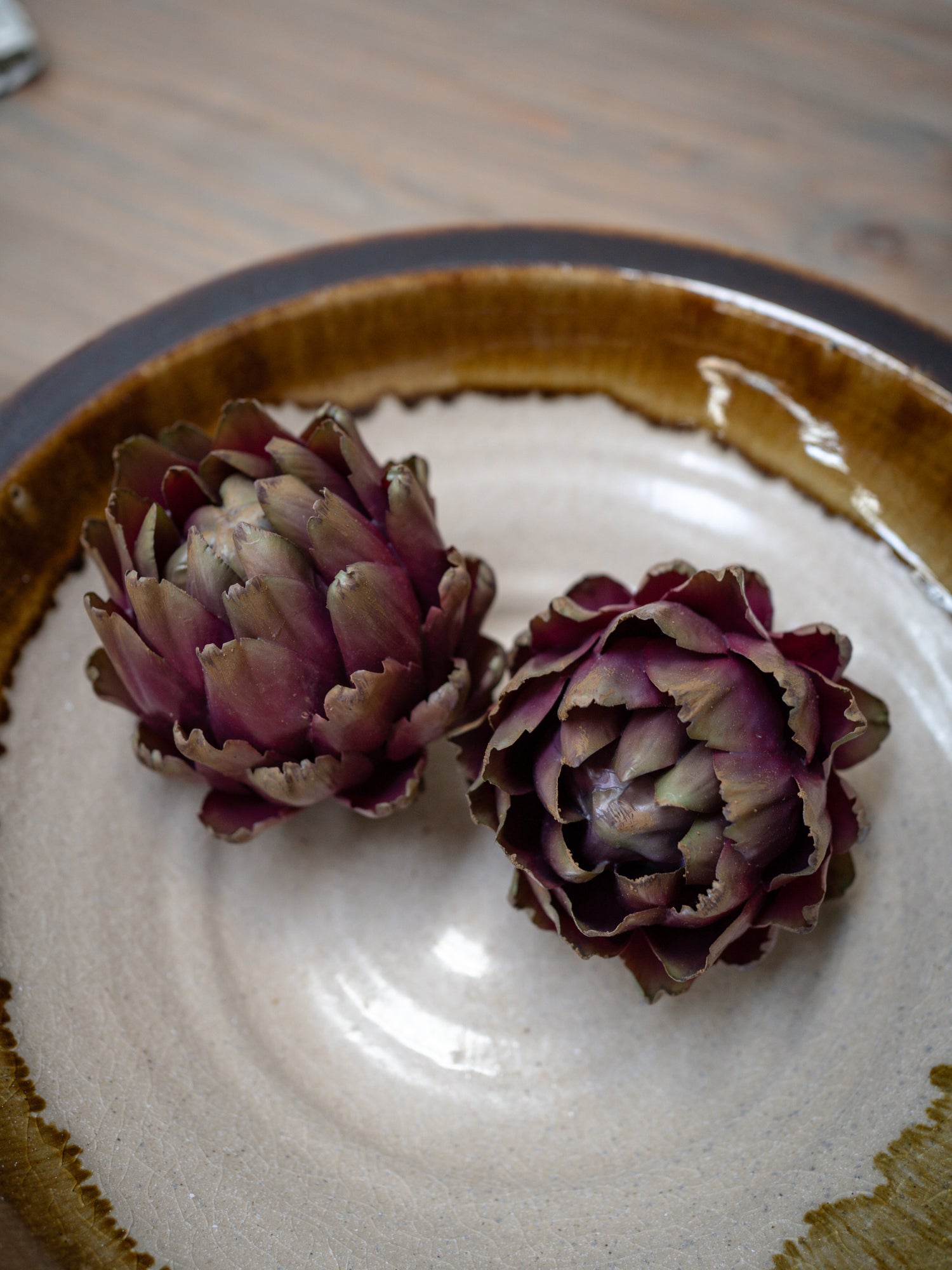 Faux Purple &amp; Green Artichoke Head