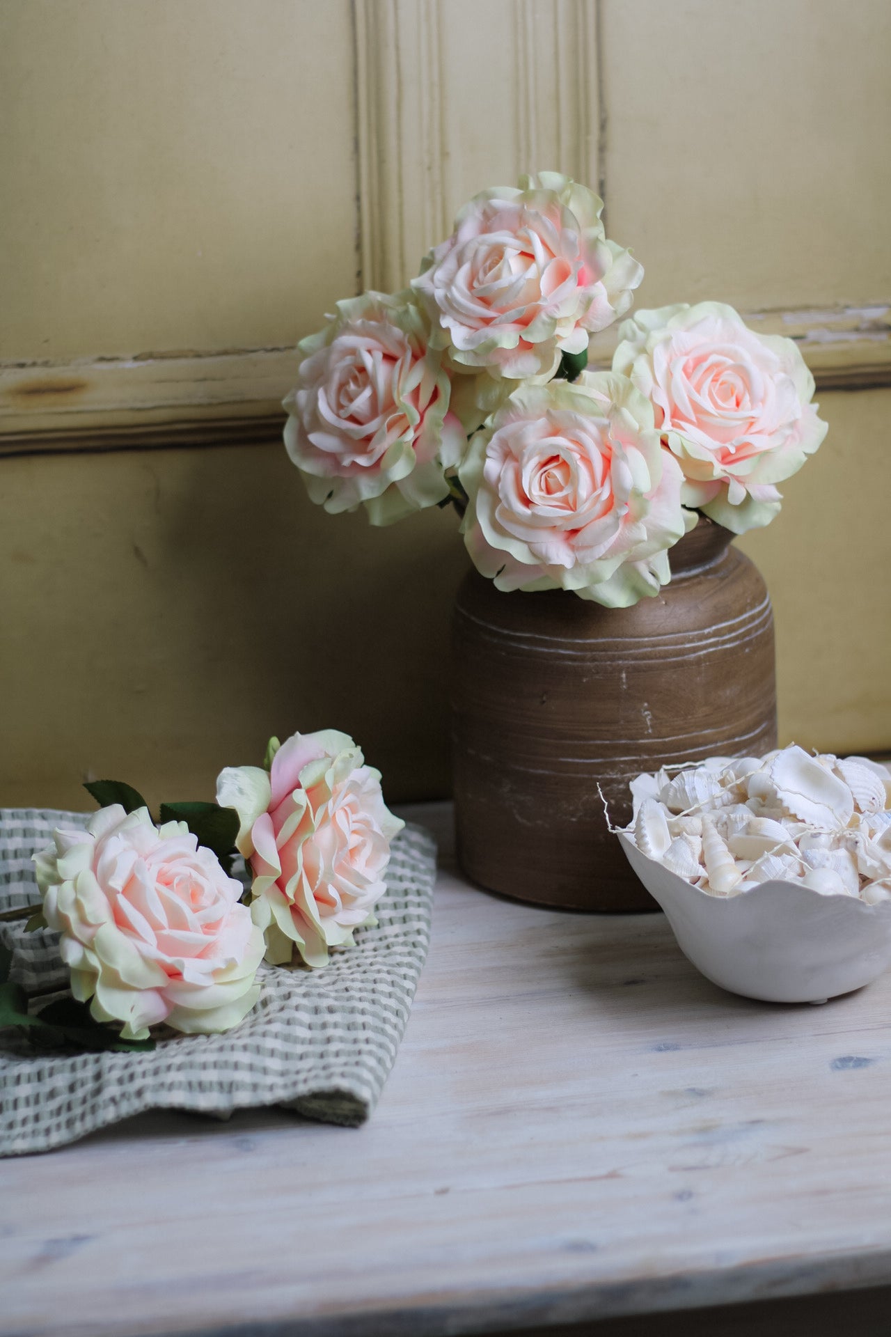 Faux Pink Dawn Rose Stem