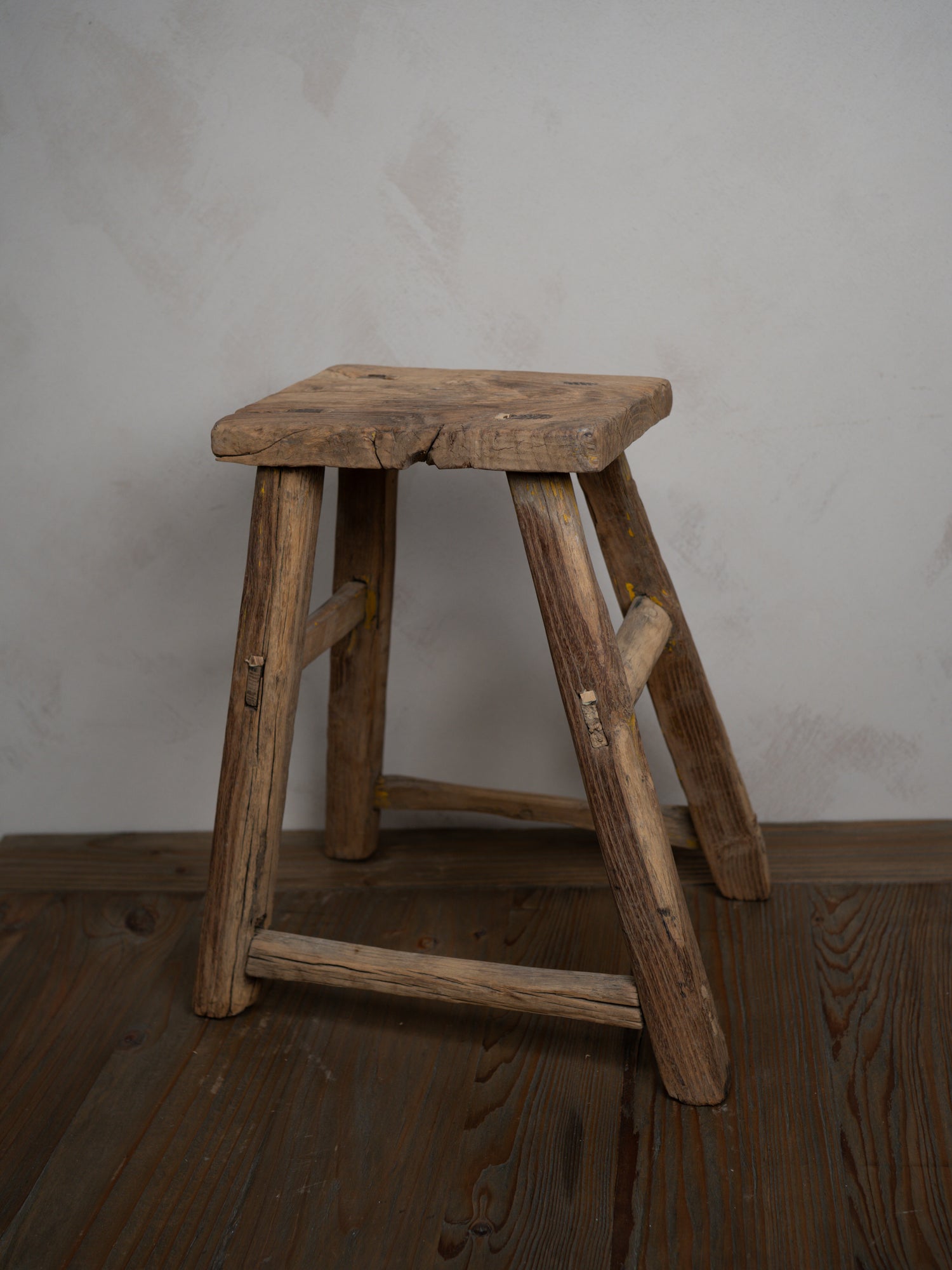 Tall Reclaimed Wooden Milking Stool - Style K
